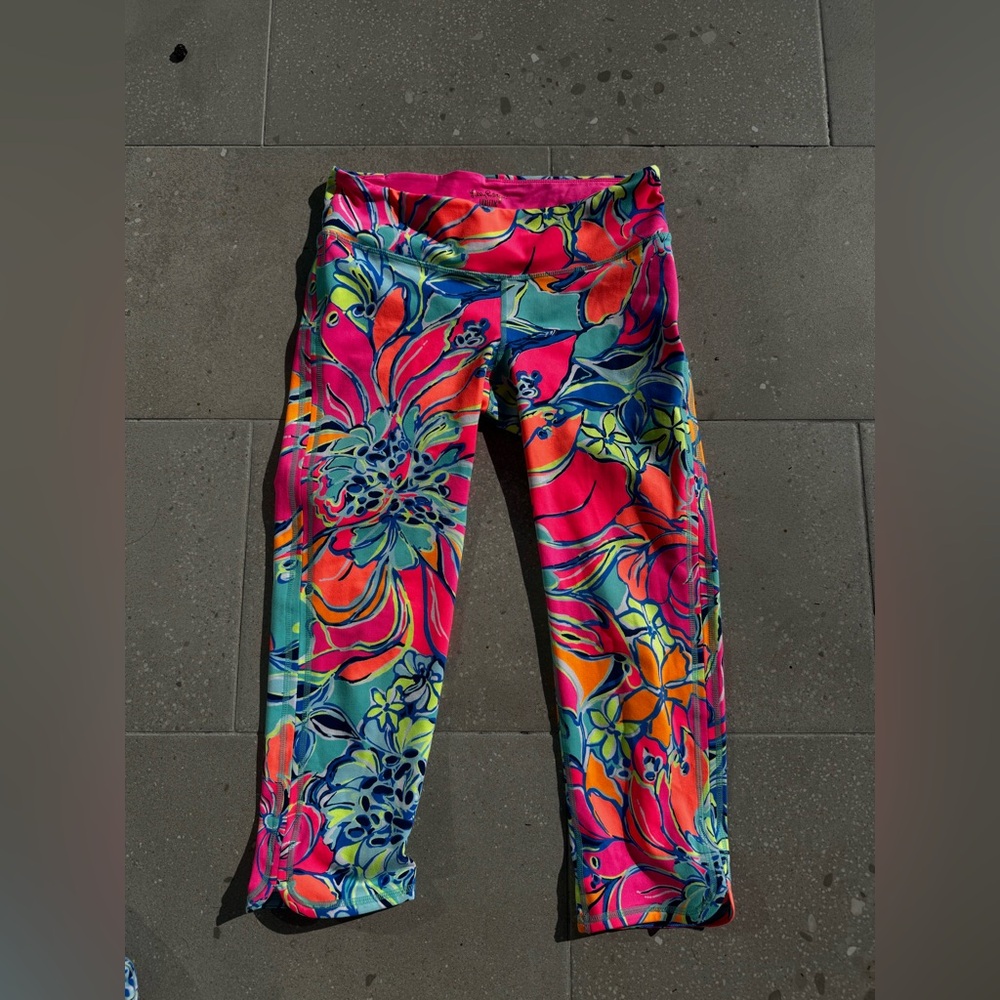 Lilly Pulitzer Pink and Blue Floral Leggings